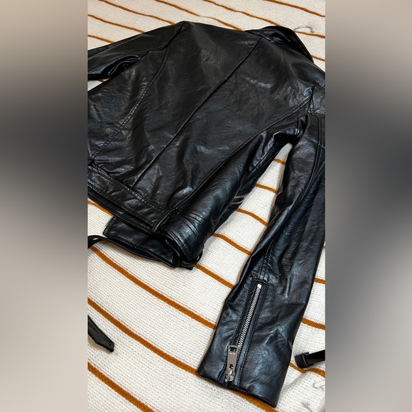 Faux Leather Jacket (Black) | Size Small - Picture 2 of 4